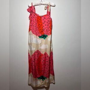 Marimekko strawberry silk stripe dress